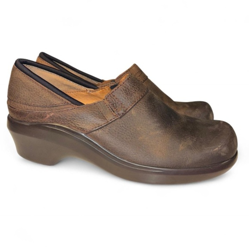 ARIAT Santa Cruz Distressed Dark Brown Leather Clogs - 9B
